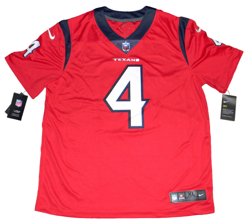 DESHAUN WATSON AUTOGRAPHED HOUSTON TEXANS #4 RED NIKE LIMITED JERSEY BECKETT