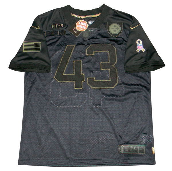 TROY POLAMALU SIGNED PITTSBURGH STEELERS NIKE LIMITED SALUTE TO SERVICE JERSEY