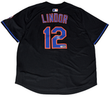 FRANCISCO LINDOR SIGNED NEW YORK METS #12 BLACK NIKE LIMITED JERSEY FANATICS