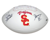 MIKE GARRETT AUTOGRAPHED SIGNED USC TROJANS WHITE LOGO FOOTBALL W/ HEISMAN 65