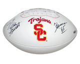 MIKE GARRETT AUTOGRAPHED SIGNED USC TROJANS WHITE LOGO FOOTBALL W/ HEISMAN 65