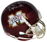 DAK PRESCOTT SIGNED MISSISSIPPI STATE BULLDOGS MAROON CHROME FULL SIZE HELMET