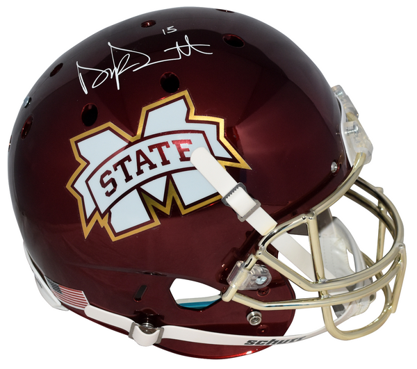 DAK PRESCOTT SIGNED MISSISSIPPI STATE BULLDOGS MAROON CHROME FULL SIZE HELMET