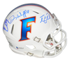 TIM TEBOW STEVE SPURRIER DANNY WUERFFEL SIGNED FLORIDA GATORS WHITE MINI HELMET