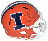 SIMEON RICE SIGNED ILLINOIS ILLINI FULL SIZE SPEED HELMET W/ 2X ALL-AMERICAN