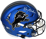 BARRY SANDERS SIGNED DETROIT LIONS 2024 BLUE AUTHENTIC SPEEDFLEX HELMET BECKETT