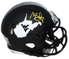 ADAM PACMAN JONES SIGNED WEST VIRGINIA MOUNTAINEERS BLACK MINI HELMET BECKETT