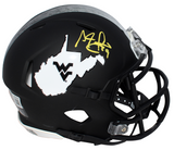 ADAM PACMAN JONES SIGNED WEST VIRGINIA MOUNTAINEERS BLACK MINI HELMET BECKETT