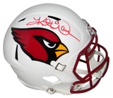 KURT WARNER SIGNED ARIZONA CARDINALS FLAT WHITE FULL SIZE SPEED HELMET JSA