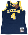CHRIS WEBBER SIGNED MICHIGAN WOLVERINES #4 NAVY MITCHELL & NESS JERSEY FANATICS