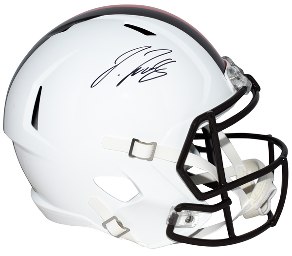 JERRY JEUDY AUTOGRAPHED CLEVELAND BROWNS WHITE FULL SIZE SPEED HELMET BECKETT