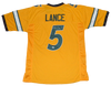 TREY LANCE SIGNED AUTOGRAPHED NORTH DAKOTA STATE BISON #5 YELLOW JERSEY BECKETT