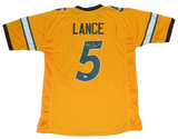 TREY LANCE SIGNED AUTOGRAPHED NORTH DAKOTA STATE BISON #5 YELLOW JERSEY BECKETT