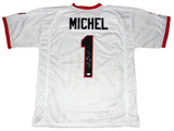 SONY MICHEL SIGNED AUTOGRAPHED GEORGIA BULLDOGS #1 WHITE JERSEY JSA