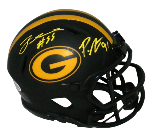 PRESTON & ZA'DARIUS SMITH SIGNED GREEN BAY PACKERS ECLIPSE SPEED MINI HELMET BAS