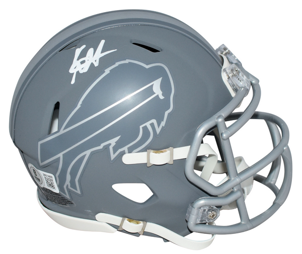KEON COLEMAN AUTOGRAPHED BUFFALO BILLS SLATE SPEED MINI HELMET BECKETT