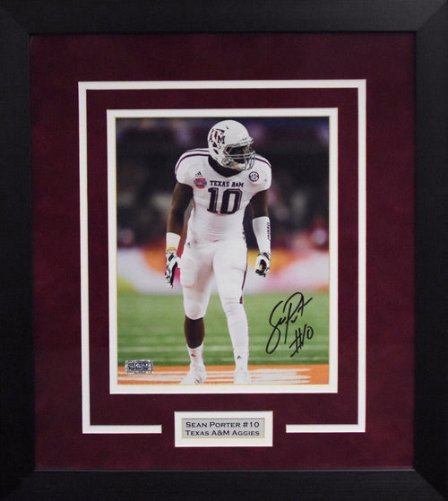 SEAN PORTER AUTOGRAPHED TEXAS A&M AGGIES 8x10 FRAMED PHOTO COA