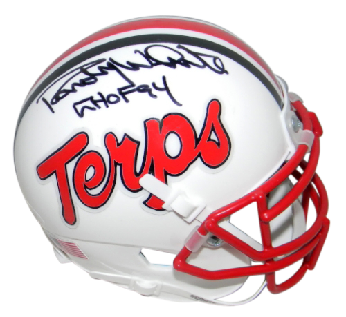 RANDY WHITE AUTOGRAPHED MARYLAND TERRAPINS TERPS WHITE MINI HELMET JSA
