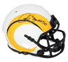 ISAAC BRUCE AUTOGRAPHED ST LOUIS RAMS LUNAR SPEED MINI HELMET W/ HOF 20