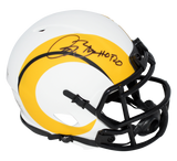ISAAC BRUCE AUTOGRAPHED ST LOUIS RAMS LUNAR SPEED MINI HELMET W/ HOF 20