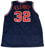 SEAN ELLIOTT SIGNED ARIZONA WILDCATS #32 NAVY BASKETBALL JERSEY JSA