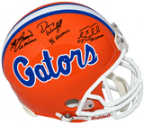 TIM TEBOW STEVE SPURRIER DANNY WUERFFEL SIGNED FLORIDA GATORS PROLINE HELMET