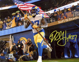 DARRELL HENDERSON SIGNED LOS ANGELES RAMS USA FLAG 8x10 PHOTO BECKETT