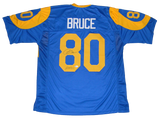 ISAAC BRUCE AUTOGRAPHED SIGNED ST LOUIS RAMS #80 BLUE JERSEY BECKETT W/ HOF 20