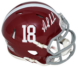 NICK SABAN AUTOGRAPHED ALABAMA CRIMSON TIDE SPEED MINI HELMET JSA