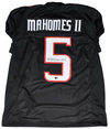 PATRICK MAHOMES SIGNED TEXAS TECH RED RAIDERS #5 BLACK GAME CUT JERSEY BECKETT