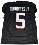 PATRICK MAHOMES SIGNED TEXAS TECH RED RAIDERS #5 BLACK GAME CUT JERSEY BECKETT