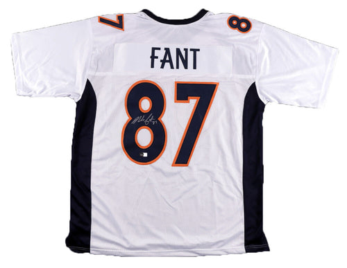 NOAH FANT AUTOGRAPHED SIGNED DENVER BRONCOS #87 WHITE JERSEY BECKETT