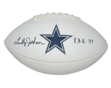 LEE ROY JORDAN AUTOGRAPHED SIGNED DALLAS COWBOYS WHITE LOGO FOOTBALL W/ ROH 89