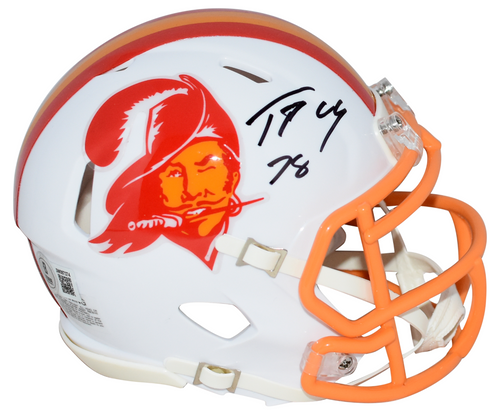 TRISTAN WIRFS SIGNED TAMPA BAY BUCCANEERS THROWBACK SPEED MINI HELMET BECKETT