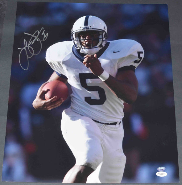LARRY JOHNSON SIGNED AUTOGRAPHED PENN STATE NITTANY LIONS 16x20 PHOTO JSA
