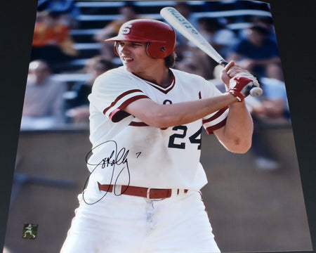 PETE ROSE AUTOGRAPHED SIGNED CINCINNATI REDS 16x20 PHOTO JSA W/ 4256