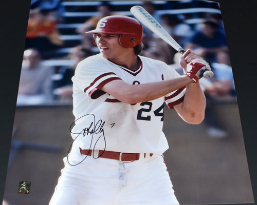 JOHN ELWAY AUTOGRAPHED STANFORD CARDINAL BASEBALL 16x20 PHOTO ELWAY HOLO
