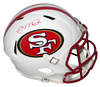 JOE MONTANA SIGNED SAN FRANCISCO 49ERS WHITE FULL SIZE SPEED HELMET BECKETT
