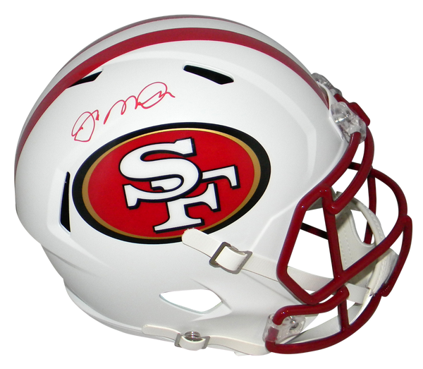 JOE MONTANA SIGNED SAN FRANCISCO 49ERS WHITE FULL SIZE SPEED HELMET BECKETT