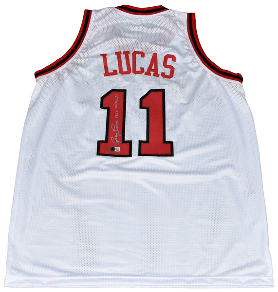 JERRY LUCAS SIGNED OHIO STATE BUCKEYES #11 BASKETBALL JERSEY W/ 1960 CHAMPS