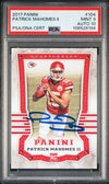 PATRICK MAHOMES SIGNED 2017 PANINI ROOKIE RC #104 PSA 9 AUTO 10