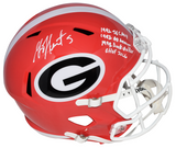 GARRISON HEARST SIGNED GEORGIA BULLDOGS FULL SIZE SPEED HELMET W/ 4 INSCRIPTIONS