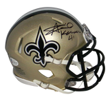 ALVIN KAMARA AUTOGRAPHED NEW ORLEANS SAINTS SPEED MINI HELMET BECKETT