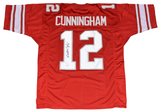 RANDALL CUNNINGHAM AUTOGRAPHED UNLV REBELS #12 RED JERSEY JSA