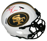 TREY LANCE AUTOGRAPHED SAN FRANCISCO 49ERS LUNAR FULL SIZE SPEED HELMET BECKETT