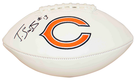 MICHAEL CRABTREE SIGNED TEXAS TECH RED RAIDERS WHITE LOGO FOOTBALL BECKETT