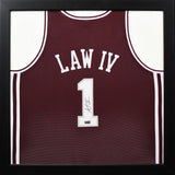 ACIE LAW IV SIGNED TEXAS A&M AGGIES BASKETBALL #1 FRAMED JERSEY COA