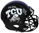 BOB LILLY SIGNED TCU HORNED FROGS BLACK FULL SIZE SPEED HELMET BECKETT
