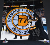 RAY BOURQUE AUTOGRAPHED BOSTON BRUINS JERSEY RETIREMENT 16x20 PHOTO JSA