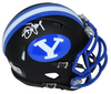 STEVE YOUNG AUTOGRAPHED BYU COUGARS BLACK SPEED MINI HELMET BECKETT